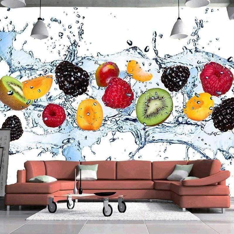 Avelena | Benutzerdefinierte Wandmalerei Frisches Obst Foto Tapete Restaurant Wohnzimmer Küche Hintergrund Wandmalerei Vlies Tapete Modern