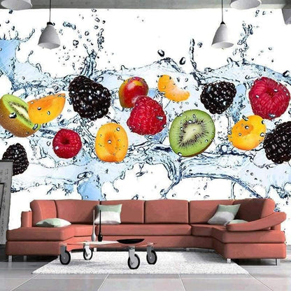Avelena | Benutzerdefinierte Wandmalerei Frisches Obst Foto Tapete Restaurant Wohnzimmer Küche Hintergrund Wandmalerei Vlies Tapete Modern