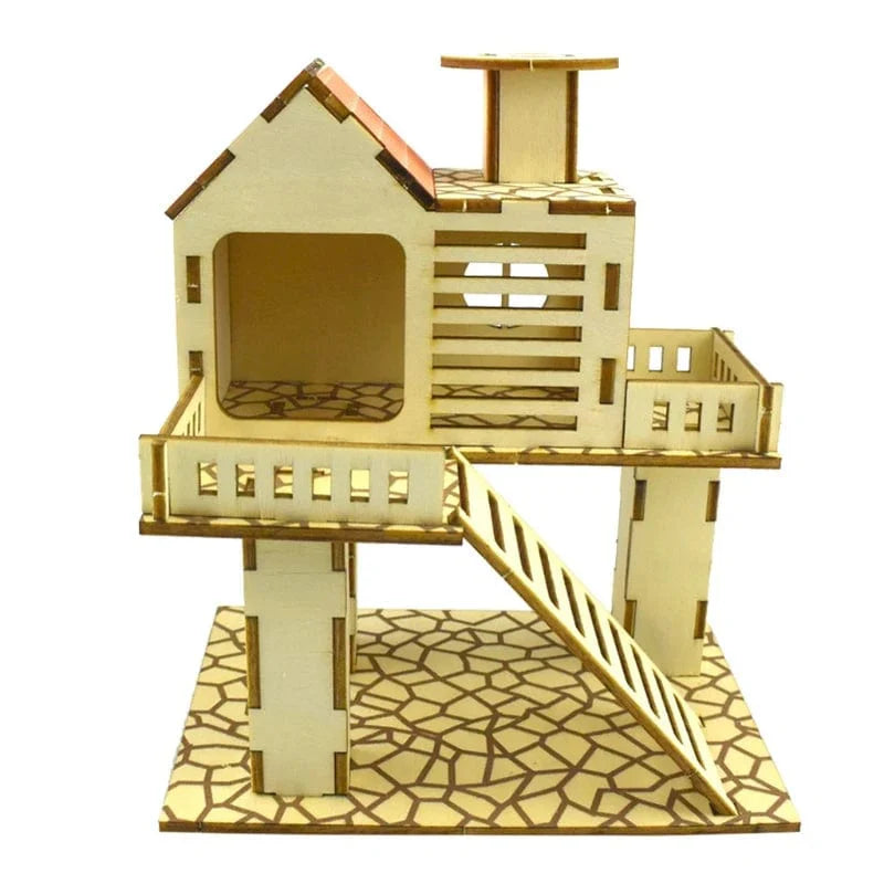 Avelena | Hamster Holz Villa Haus Kletterspielzeug Versteck Nist Habitat Für Chinchillas Meerschweinchen Kleine Tiere 5 Stile