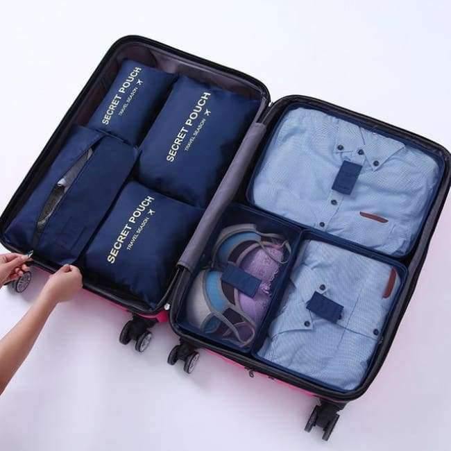 Avelena | 7-Teiliges Set Reisegepäck-Organizer Polyester Tragbare Reisepartition Tasche Aufbewahrungsbeutel Home-Organisationszubehör