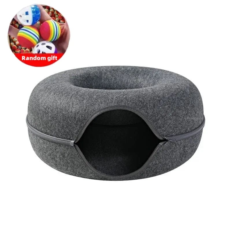 Avelena | Donut Katze Bett Haustier Katze Tunnel Interaktives Spielzeug Katze Bett Dual-Use Indoor Spielzeug Kätzchen Sportausrüstung Katze Training Spielzeug Katzenhaus