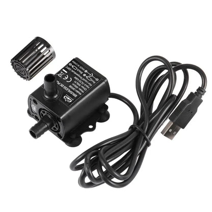Avelena | Decdeal Ultra-Leise Mini Bürstenlose Dc/Usb Wasserpumpe 5/12V 5-10W 250-400L/H Förderhöhe 300Cm Tauchbrunnen Aquarium Zirkulation
