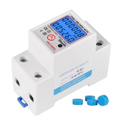 Avelena | Din-Schiene Digitaler Einphasen Rücksetzbarer Zero-Energy-Meter Kwh Spannung Strom Verbrauchs-Meter Wattmeter Elektrizität 220V Ac