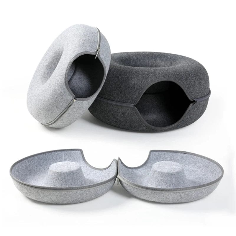 Avelena | Donut Katze Bett Haustier Katze Tunnel Interaktives Spielzeug Katze Bett Dual-Use Indoor Spielzeug Kätzchen Sportausrüstung Katze Training Spielzeug Katzenhaus