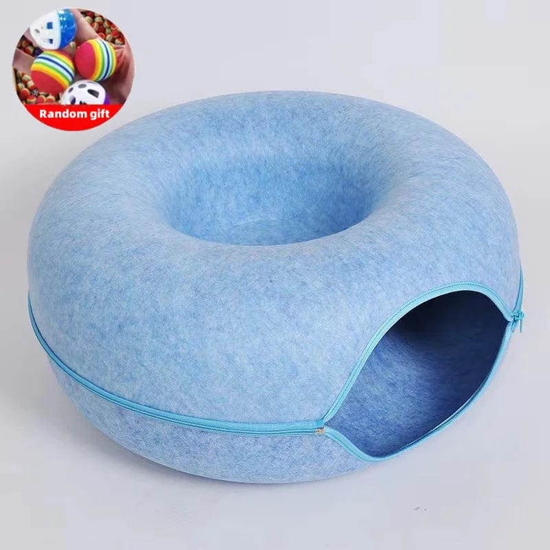 Avelena | Donut Katze Bett Haustier Katze Tunnel Interaktives Spielzeug Katze Bett Dual-Use Indoor Spielzeug Kätzchen Sportausrüstung Katze Training Spielzeug Katzenhaus