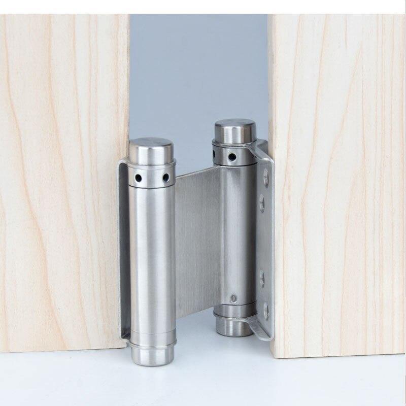 Avelena | Doppel-Open-Door-Scharnier 3/8 Zoll Edelstahl Federautomatik Scharniere Beidseitig Öffnendes Türbarriere Cowboy-Türbeschläge