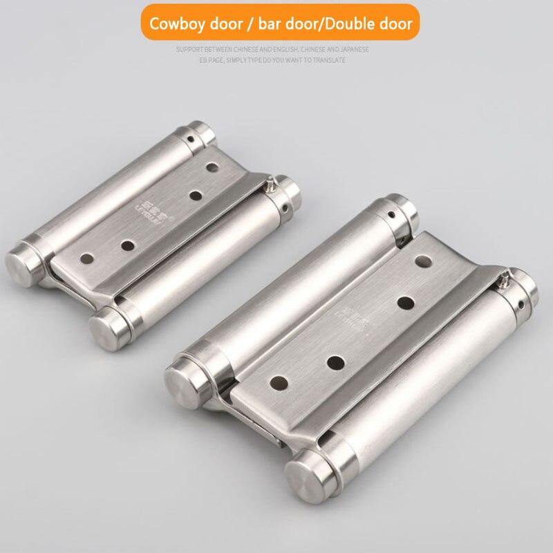 Avelena | Doppel-Open-Door-Scharnier 3/8 Zoll Edelstahl Federautomatik Scharniere Beidseitig Öffnendes Türbarriere Cowboy-Türbeschläge