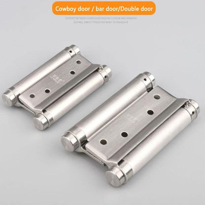 Avelena | Doppel-Open-Door-Scharnier 3/8 Zoll Edelstahl Federautomatik Scharniere Beidseitig Öffnendes Türbarriere Cowboy-Türbeschläge