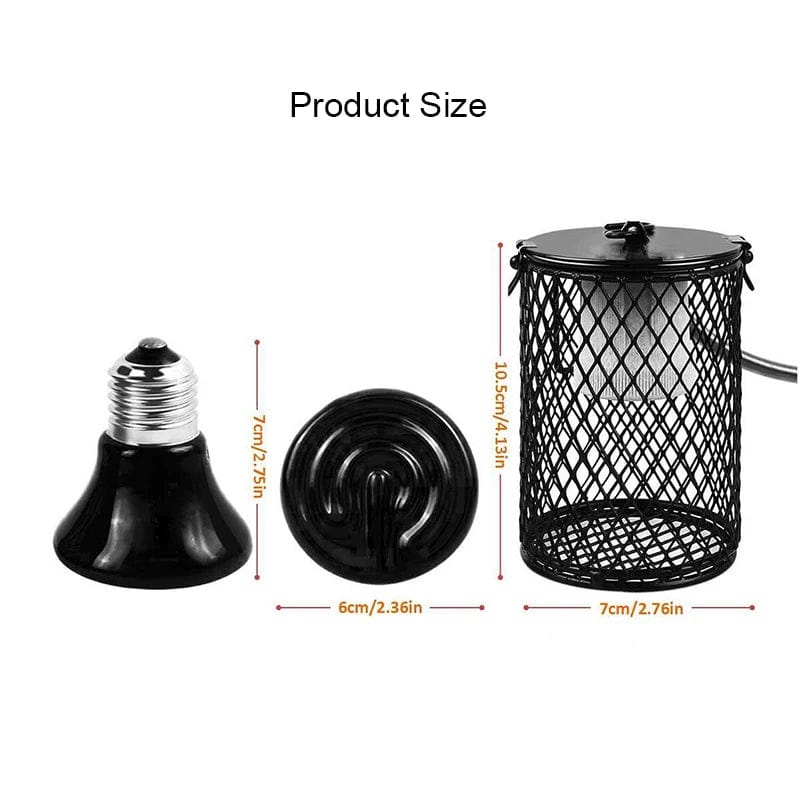 Avelena | E27 Haustier Heizlampe Für Schildkröte Schlange Echse Infrarot Keramikausstrahler Wärme Licht 100W Reptilienlampe Eu Stecker