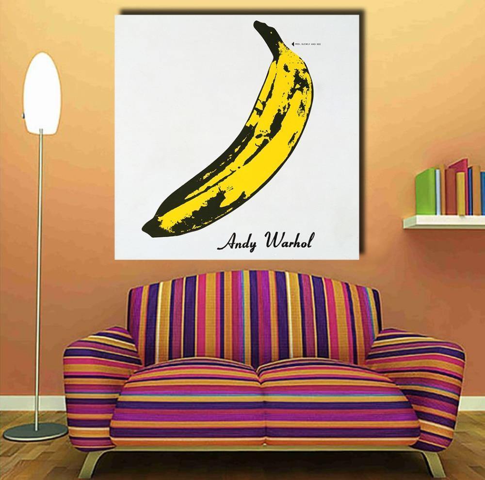 Avelena | Embelish Hand Draw Andy Warhol Banane Hd Druck Leinwand Ölmalerei Küchen Dekor Wandposter Wohnraum Kunstwerke Heim Bilder