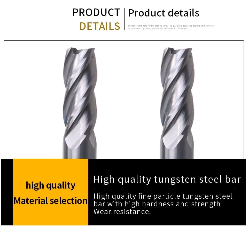 Avelena | Endmill Hrc50 4-Schneider Hochwertige Legierte Hartmetall-Wolframstahl-Fräswerzeuge Endmill 3Mm 4Mm 5Mm 6Mm 8Mm 10Mm Fräswerzeuge
