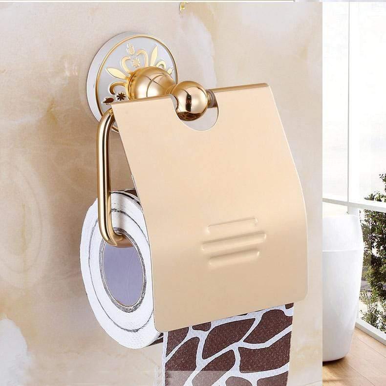 Avelena | Fashion Weiße Wandmontierte Badehardware Sätze Papiertuchhalter Regal Badezimmer Zubehör Oys-0227R