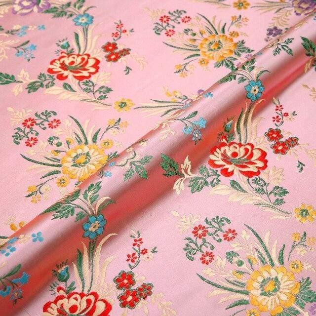 Avelena | Blumenstoffe Brokat Jacquard Musterstoff Zum Nähen Von Cheongsam und Kimono Material für Diy