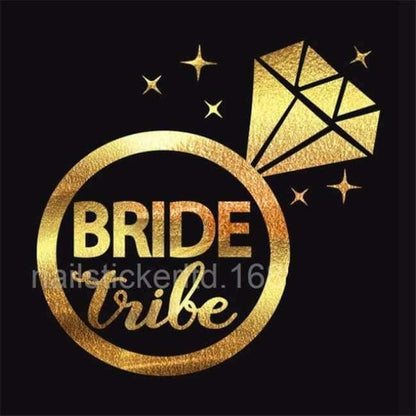Avelena | 25Pc Team Bride Temporäre Tätowierung Junggesellenabschied Junggesellinnenabschied Zubehör Brautjungfer Bridal Shower Hochzeitsdekoration Partybedarf,Q