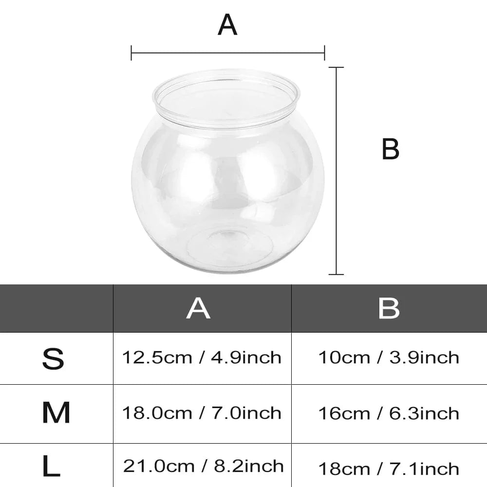 Avelena | Fischschüssel Plastik L M S Größen Desktop Aquarium Tanks Rund Haltbar Fischbehälter Für Betta Und Alle Mini Fische