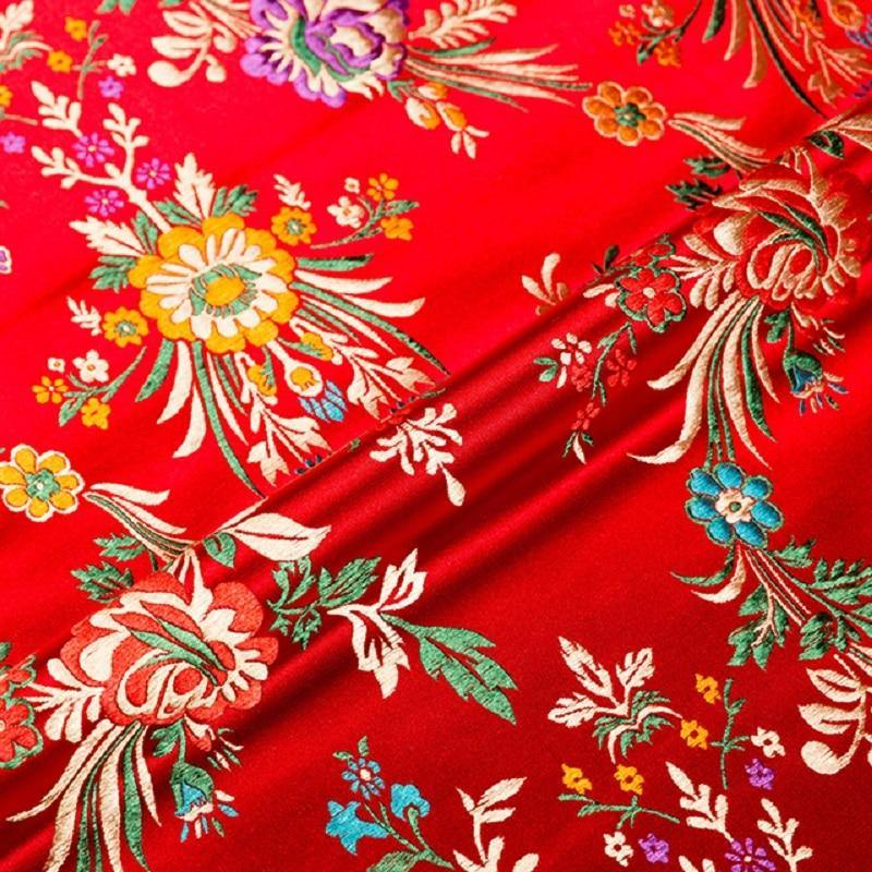 Avelena | Blumenstoffe Brokat Jacquard Musterstoff Zum Nähen Von Cheongsam und Kimono Material für Diy
