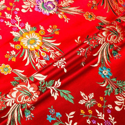 Avelena | Blumenstoffe Brokat Jacquard Musterstoff Zum Nähen Von Cheongsam und Kimono Material für Diy