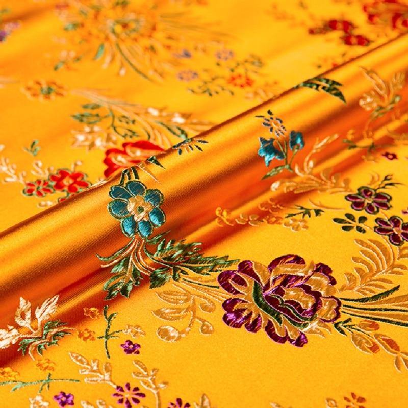 Avelena | Blumenstoffe Brokat Jacquard Musterstoff Zum Nähen Von Cheongsam und Kimono Material für Diy