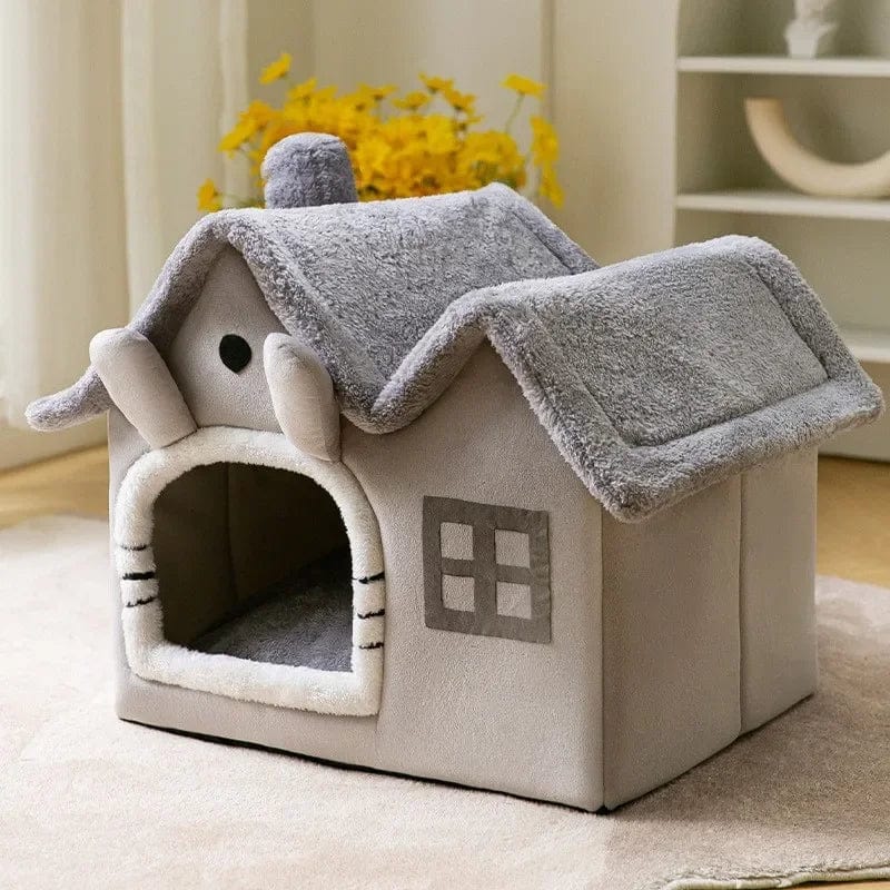 Avelena | Faltbares Katzenhaus Winterwarm Chihuahua Höhlenbett Katzenkorb Für Kleine Hunde Warmweiche Katzenbettmatte Kennel Welpenhaus Tiefschlaf