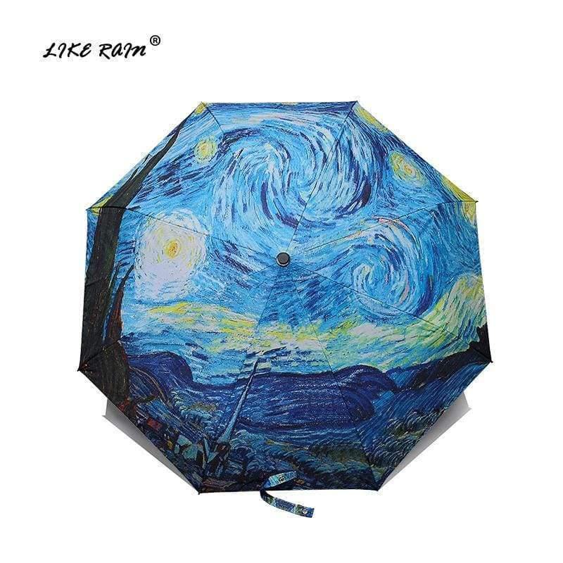 Avelena | Faltbarer Regenschirm Damen Winddichter Regenschirm Van Gogh Ölgemälde Regenschirm Regen Damen Qualitätsregenschirme Uby01