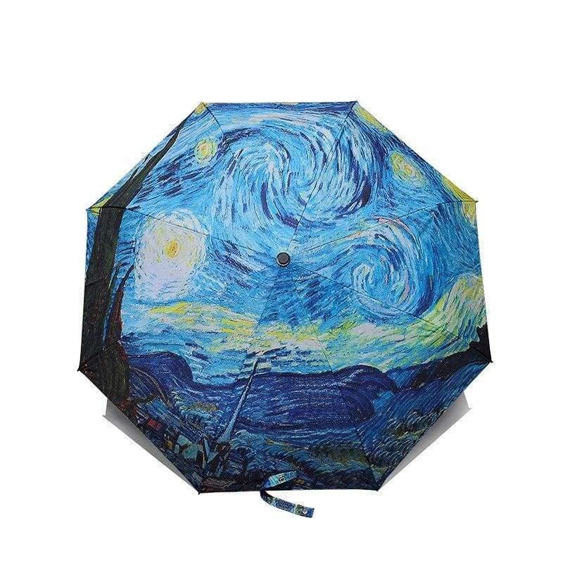Avelena | Faltbarer Regenschirm Damen Winddichter Regenschirm Van Gogh Ölgemälde Regenschirm Regen Damen Qualitätsregenschirme Uby01