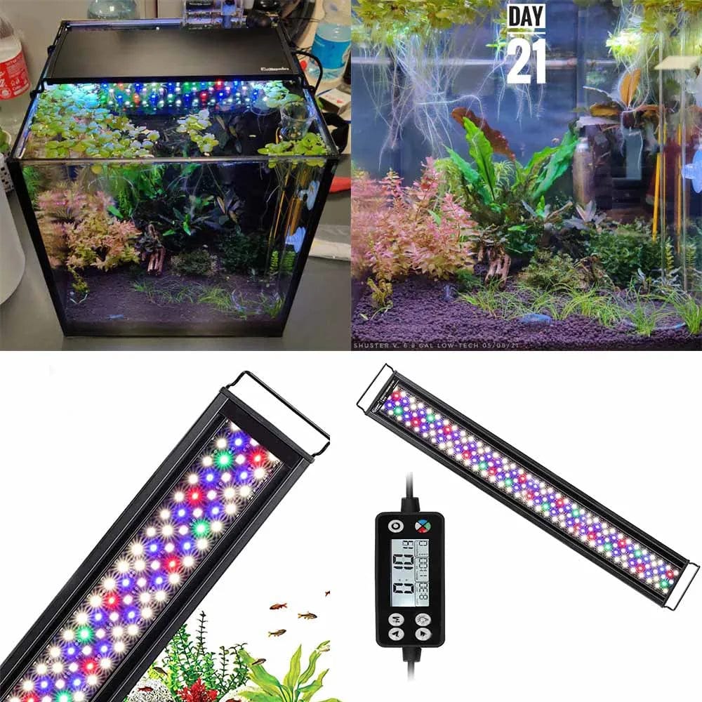 Avelena | Fullgain 24/7 Lcd Aquarium Licht Volles Spektrum Wasserdicht Aluminiumlegierung Ausziehbare Aqua Led Bar Beleuchtung Für Pflanzenwachstum