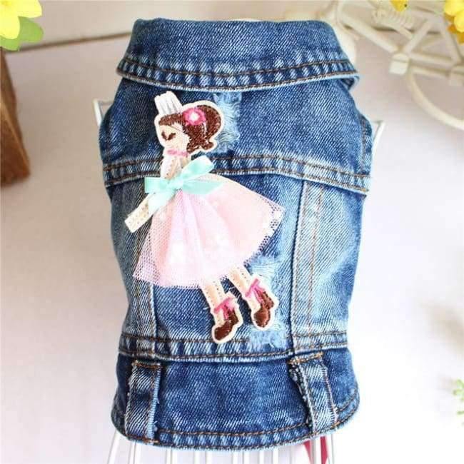 Avelena | Bestickte Haustierkleidung Loch Cowboy Jeans Kleidung für Kleine Hunde Herbst Chihuahua Hundejacke Fabrikverkauf Hundewesten