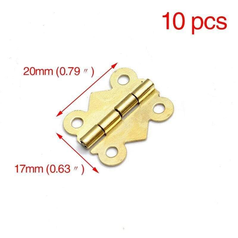 Avelena | 10 Stück Mini Schmetterlings-Türscharniere Gold Silber Bronze Schrank Schublade Schmuckbox Dekoration Scharnier für Möbelbeschläge