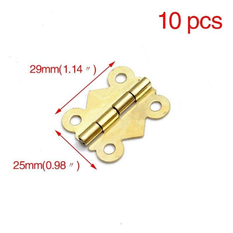 Avelena | 10 Stück Mini Schmetterlings-Türscharniere Gold Silber Bronze Schrank Schublade Schmuckbox Dekoration Scharnier für Möbelbeschläge