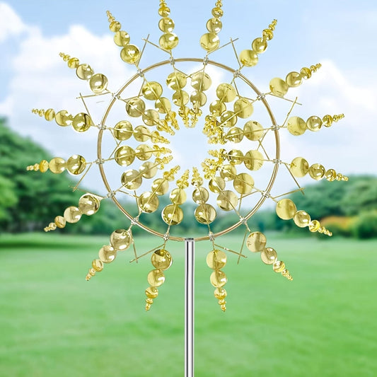 Avelena | 1 Stück Magischer Metall-Windmühle, 3D Metall Outdoor Windspiel für Hof und Garten, Einzigartige Metall kinetische Winds skulpturen & Windspiel, Windfänger Metall Outdoor Rasen Terrasse Dekoration Wind skulptur