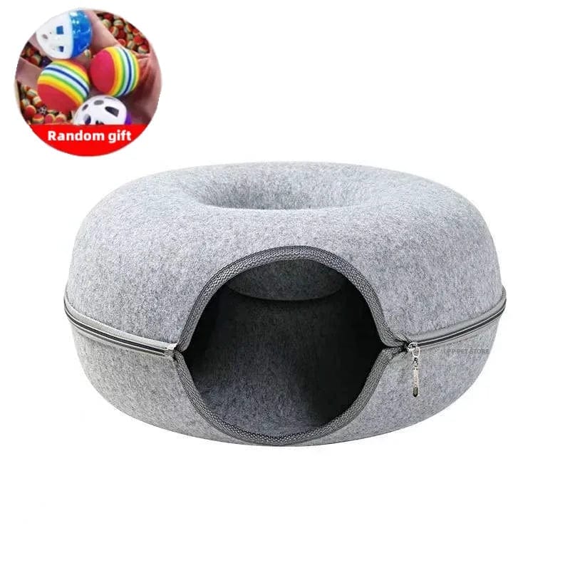 Avelena | Donut Katze Bett Haustier Katze Tunnel Interaktives Spielzeug Katze Bett Dual-Use Indoor Spielzeug Kätzchen Sportausrüstung Katze Training Spielzeug Katzenhaus