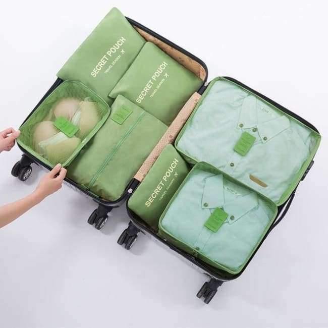Avelena | 7-Teiliges Set Reisegepäck-Organizer Polyester Tragbare Reisepartition Tasche Aufbewahrungsbeutel Home-Organisationszubehör
