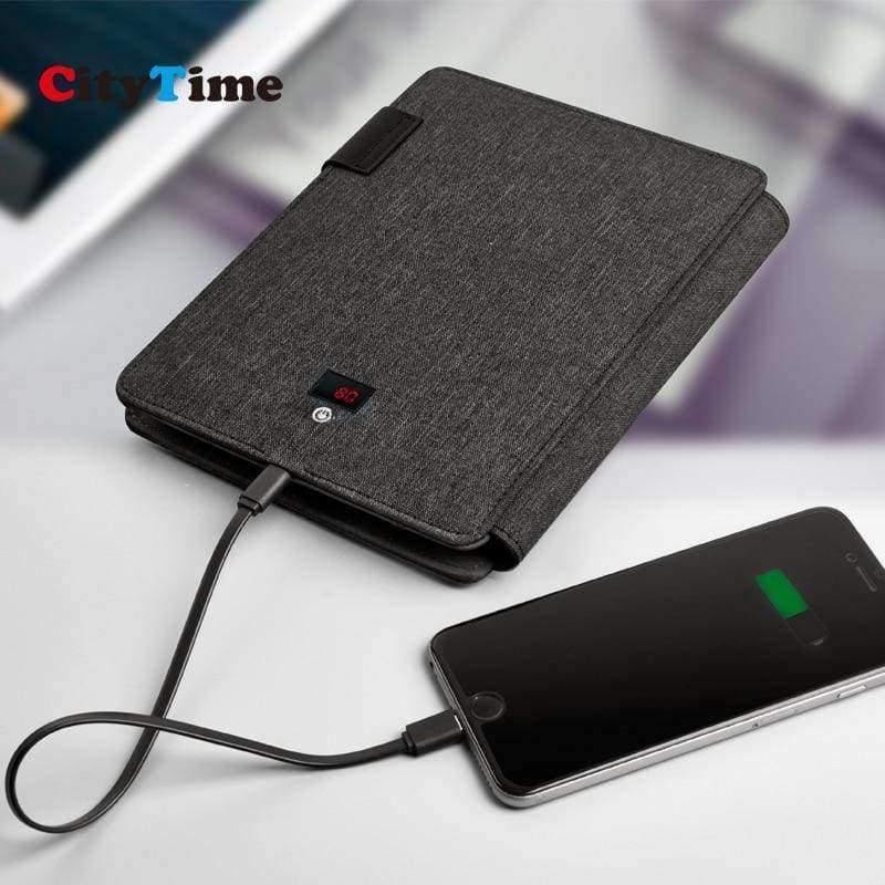 Avelena | Multi-Funktionsnotizbuch mit 5000 Mah Powerbank Geschenke für Unternehmen Büromaterial Schreibblock A5