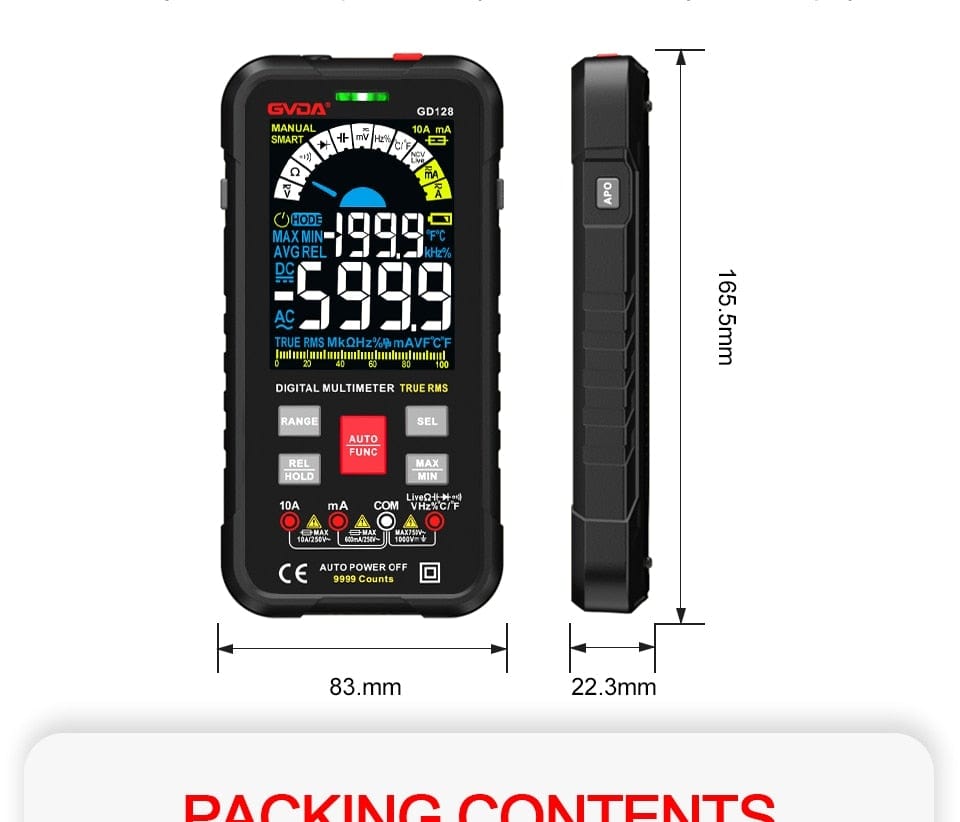 Avelena | Gvda Neue Smart Multimeter Auto Range 1000V 10A Digitaler Kondensatortester True Rms Rel Ohm Hz Ac Dc Spannungsmesser Multimeter