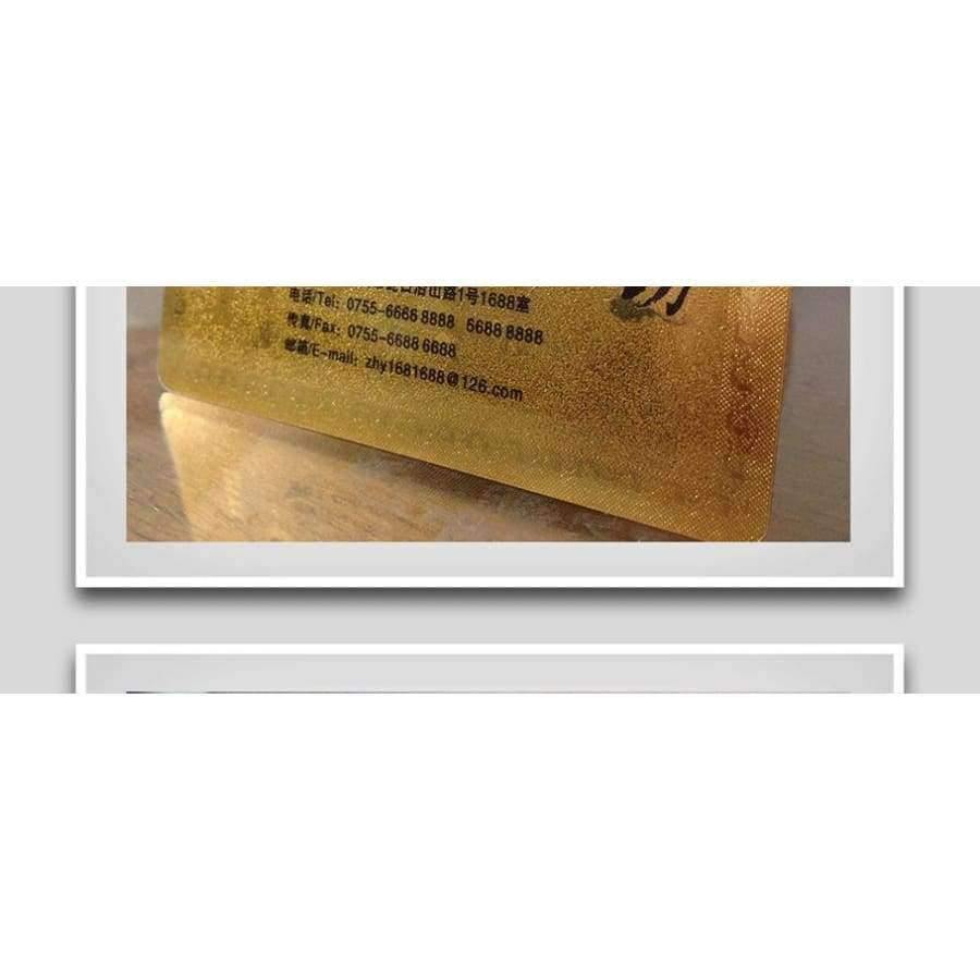Avelena | Hochwertiger Glänzender Metallischer Goldener Kunststoff-Visitenkarten-Druck, 100 Karten Pro Design