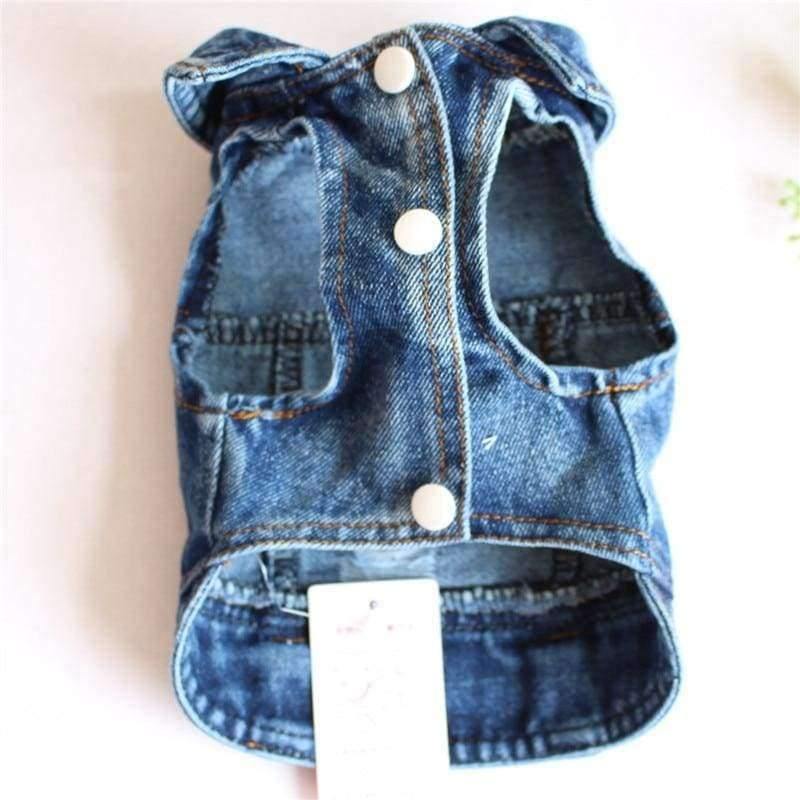 Avelena | Bestickte Haustierkleidung Loch Cowboy Jeans Kleidung für Kleine Hunde Herbst Chihuahua Hundejacke Fabrikverkauf Hundewesten