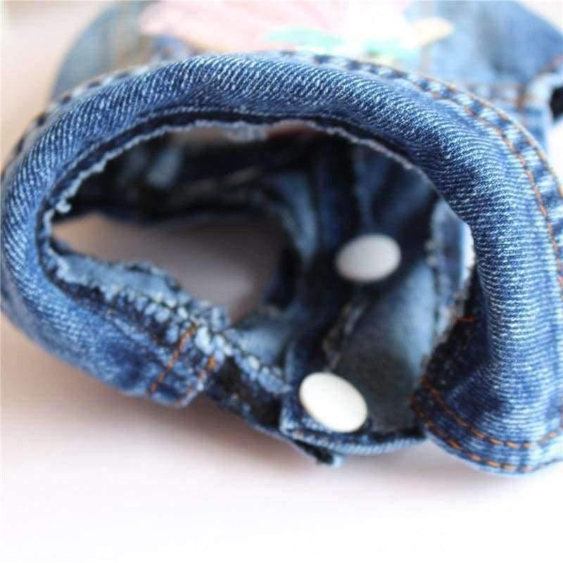 Avelena | Bestickte Haustierkleidung Loch Cowboy Jeans Kleidung für Kleine Hunde Herbst Chihuahua Hundejacke Fabrikverkauf Hundewesten