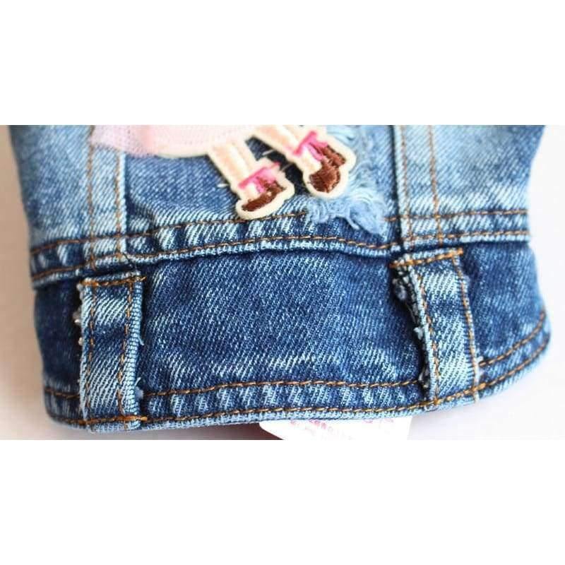 Avelena | Bestickte Haustierkleidung Loch Cowboy Jeans Kleidung für Kleine Hunde Herbst Chihuahua Hundejacke Fabrikverkauf Hundewesten