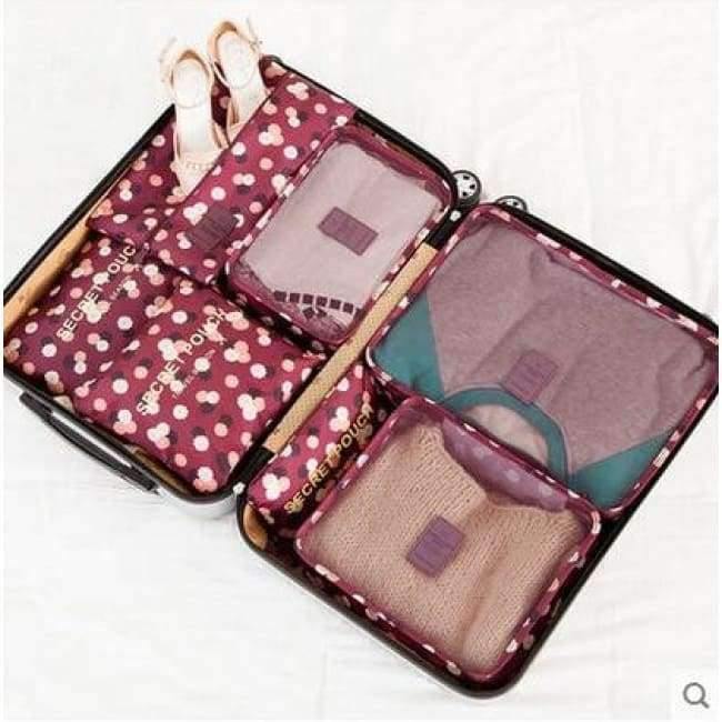 Avelena | 7-Teiliges Set Reisegepäck-Organizer Polyester Tragbare Reisepartition Tasche Aufbewahrungsbeutel Home-Organisationszubehör