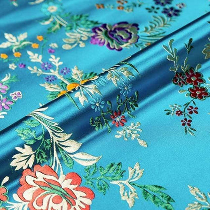 Avelena | Blumenstoffe Brokat Jacquard Musterstoff Zum Nähen Von Cheongsam und Kimono Material für Diy