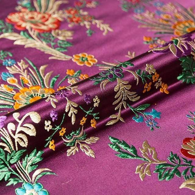 Avelena | Blumenstoffe Brokat Jacquard Musterstoff Zum Nähen Von Cheongsam und Kimono Material für Diy