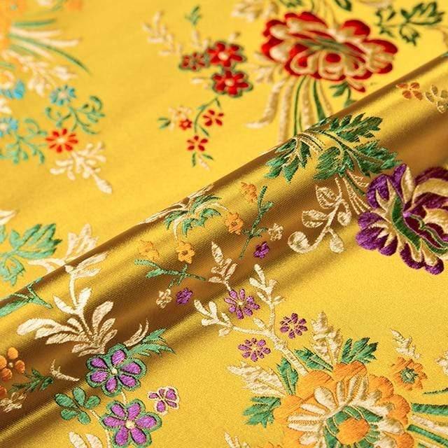 Avelena | Blumenstoffe Brokat Jacquard Musterstoff Zum Nähen Von Cheongsam und Kimono Material für Diy