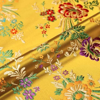 Avelena | Blumenstoffe Brokat Jacquard Musterstoff Zum Nähen Von Cheongsam und Kimono Material für Diy