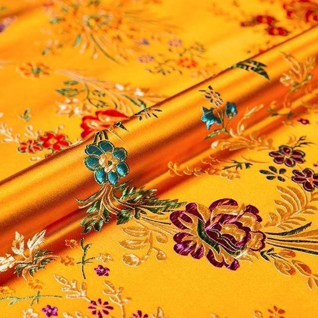 Avelena | Blumenstoffe Brokat Jacquard Musterstoff Zum Nähen Von Cheongsam und Kimono Material für Diy