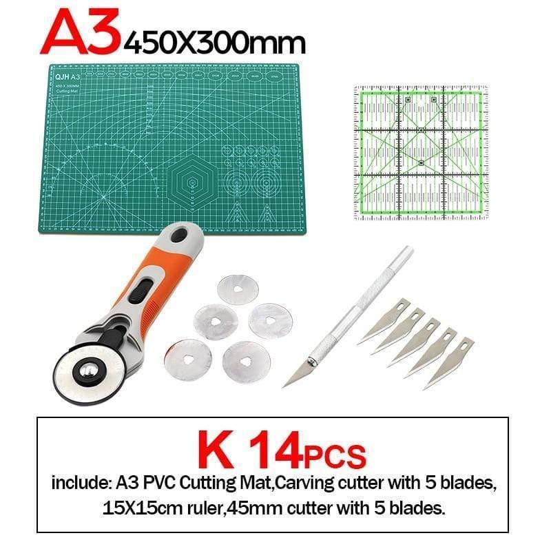 Avelena | A1A2A3A4 Pvc Schneidematte Diy Lederhandwerk Werkzeug Doppelseitige Selbstheilende Matte Pad Schneid Patchwork Nähwerkzeug Set