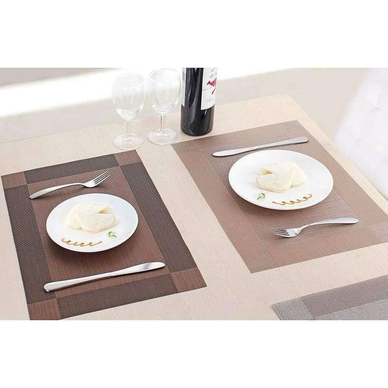 Avelena | 4 Stück Pvc Tischunterlage Rutschfeste Kunststoff Tischmatte Wasserfeste Essplatzmatten Teller Untersetzer Küchenaccessoires