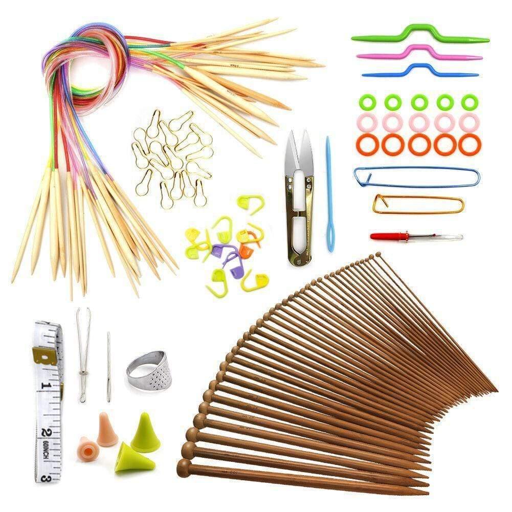 Avelena | Häkelnadelset mit Tasche 14 Stile Stricknadeln Set Diy Nadel Kunst Handwerk Scheren Marker Nähwerkzeuge Gyh
