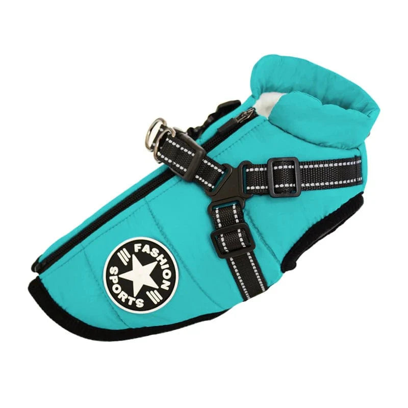 Avelena | Große Haustier Hundejacke mit Geschirr Winter Warme Hundekleidung für Labrador Wasserdichte Große Hundejacke Chihuahua Französische Bulldogge Outfit