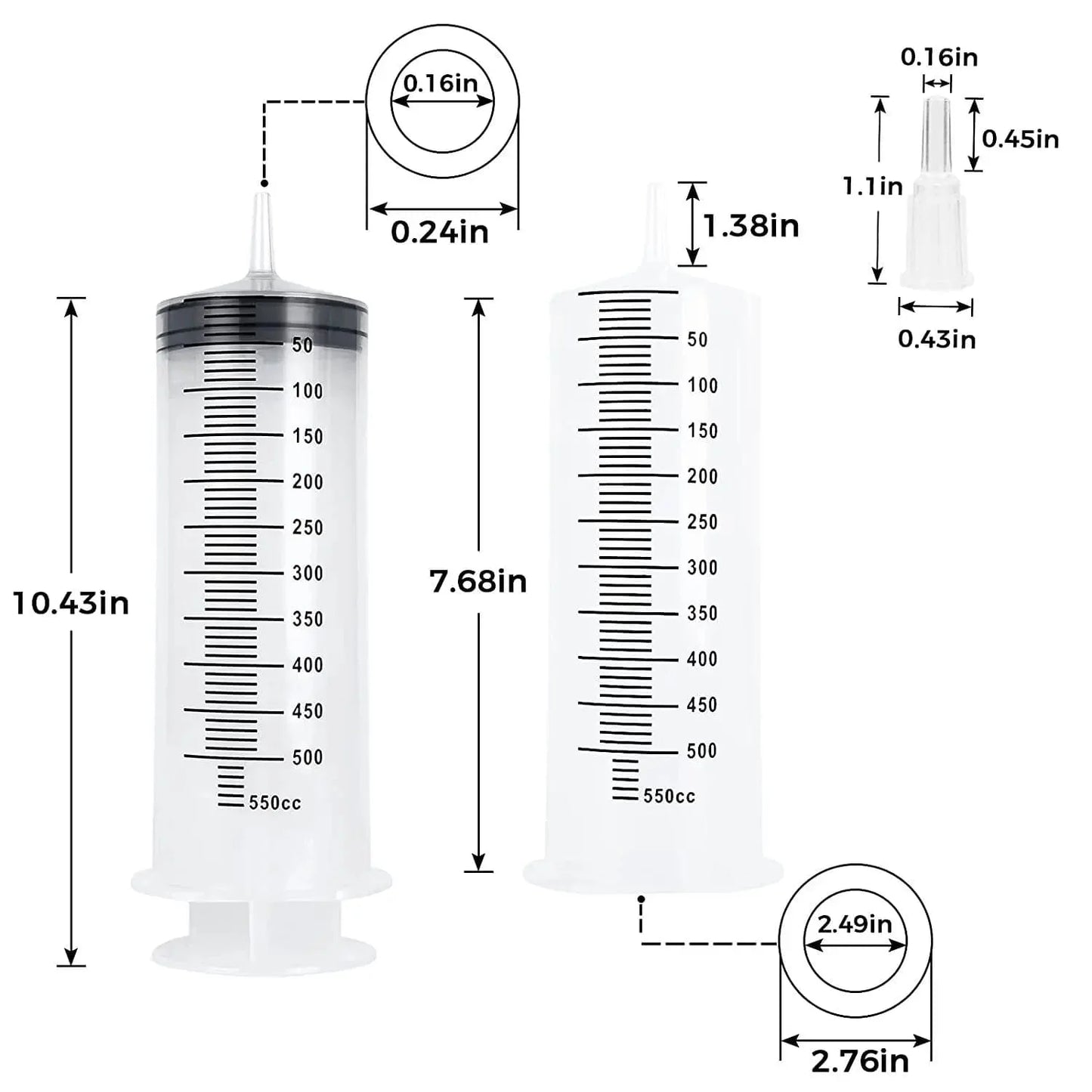Avelena | Große Spritze 100Ml-550Ml Mit 100Cm Schlauch Messbare Wiederverwendbare Injektor Für Haustierfütterung Öl Wasser Ablass Flüssigkeit Nährstoff Große Spritze