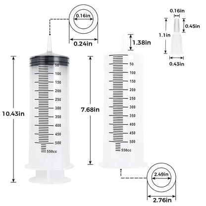 Avelena | Große Spritze 100Ml-550Ml Mit 100Cm Schlauch Messbare Wiederverwendbare Injektor Für Haustierfütterung Öl Wasser Ablass Flüssigkeit Nährstoff Große Spritze